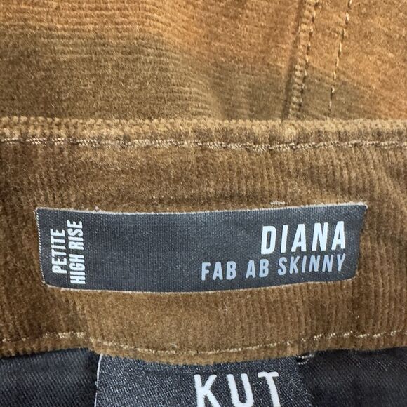 Kut From The Kloth Diana Fab Ab Skinny Corduroy Pants Brown 16P Petite High Rise - Picture 10 of 15